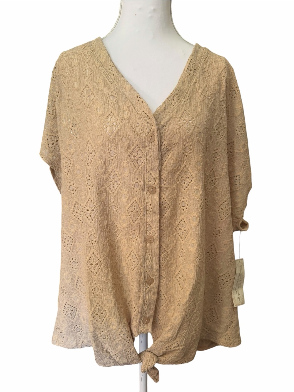 French Laundry eyelet button down top size 3X